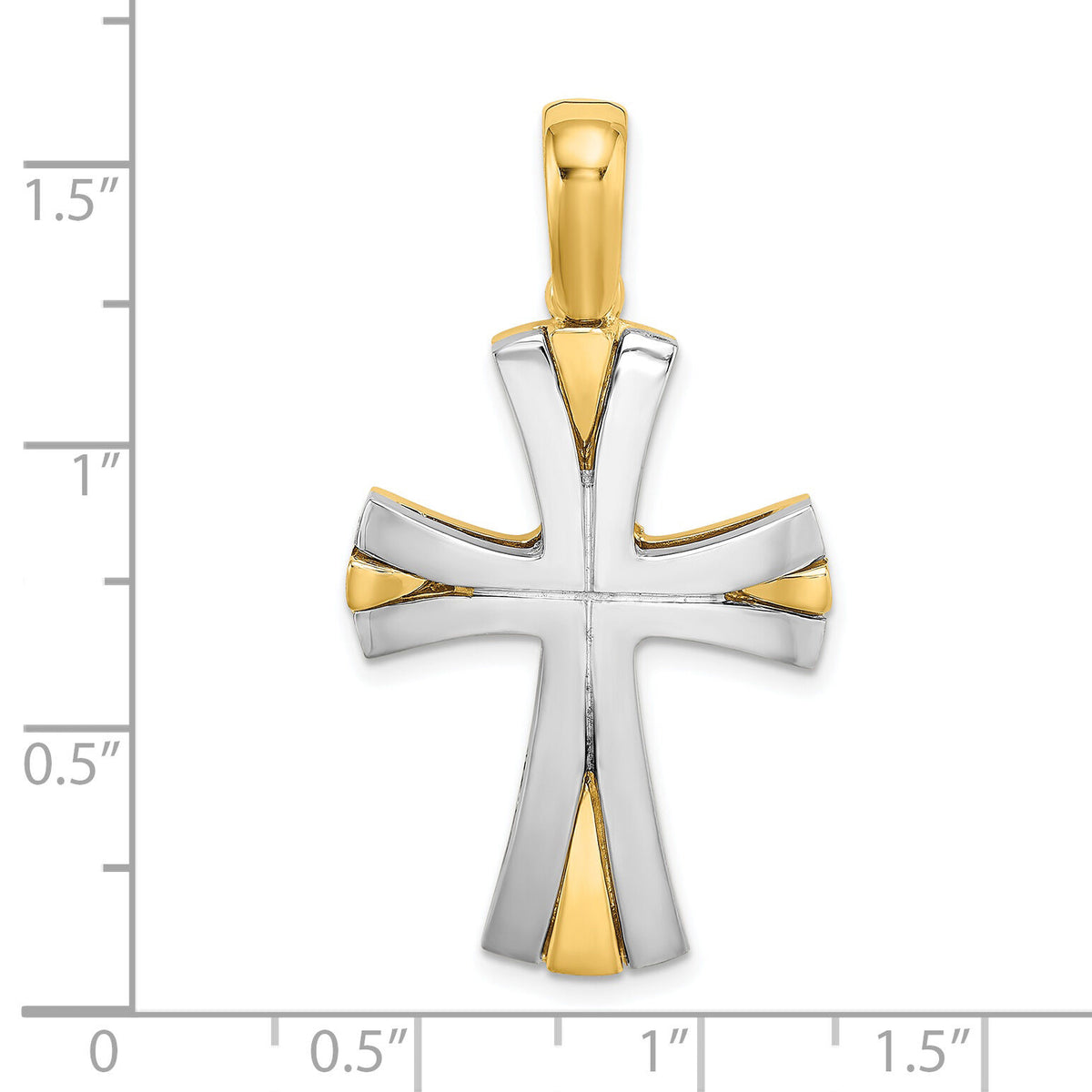 14K W/ Rhodium Cross Charm-K9729