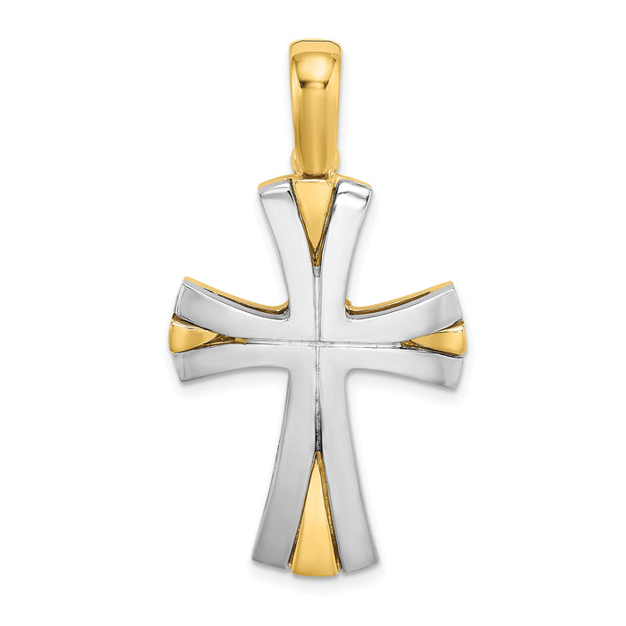 14K W/ Rhodium Cross Charm-K9729