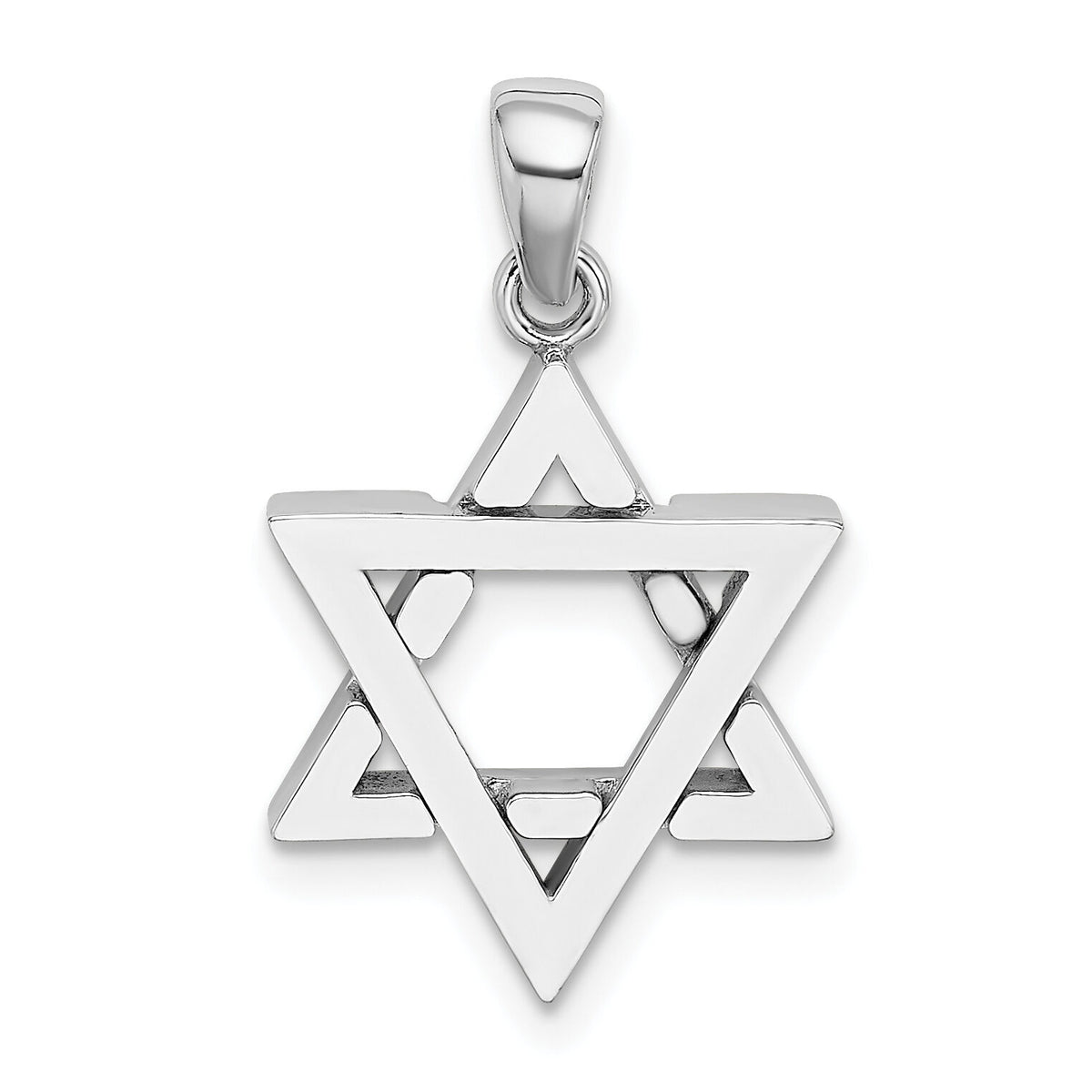 14K White Gold Star Of David Charm-K9732W