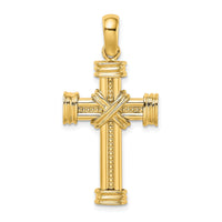 14k Polished w/ X In Center of Cross Charm-K9734