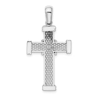 14k White Gold w/ X In Center Of Cross Charm-K9735W