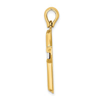 14K Two-tone Polished Cross Charm-K9737