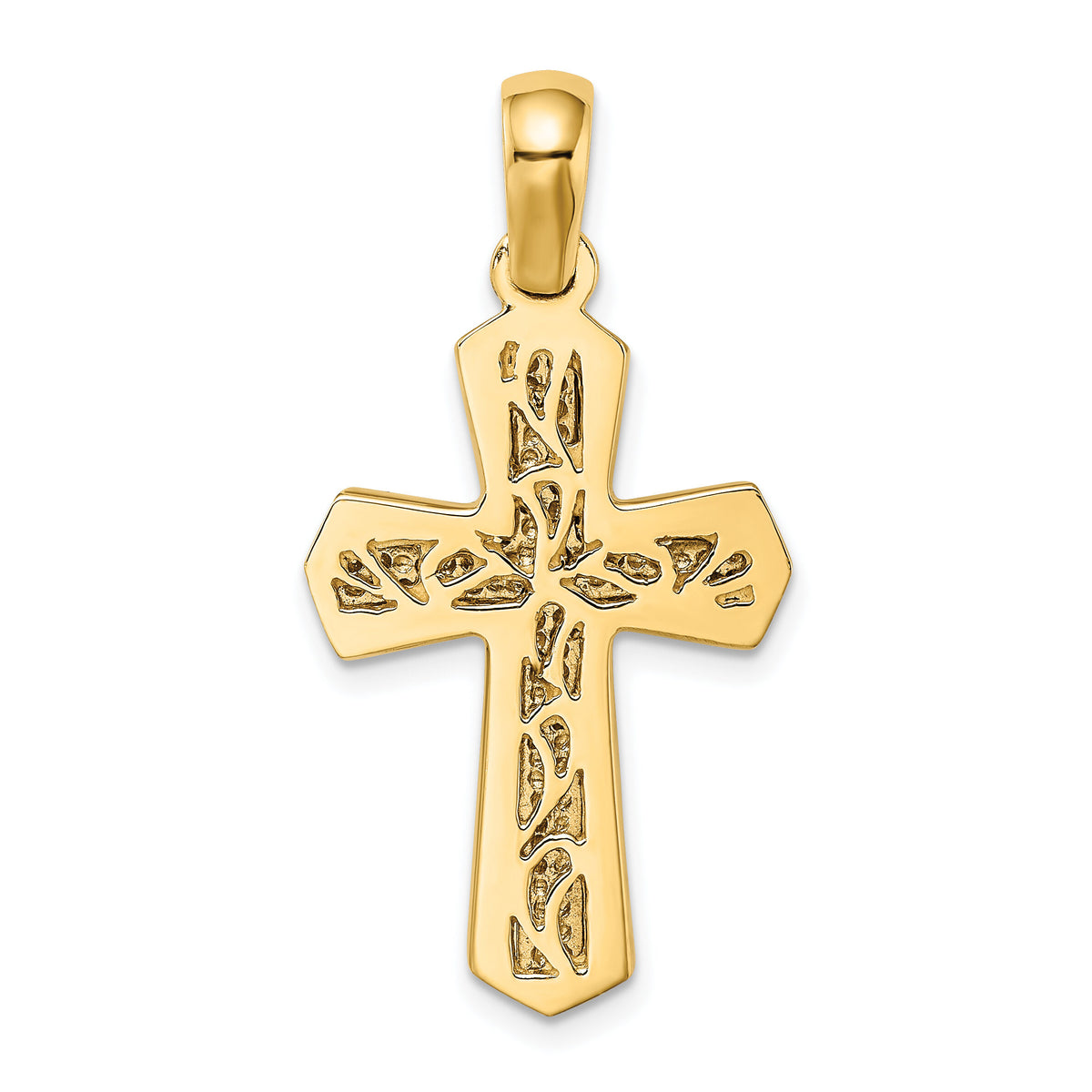 14K Two-tone Polished Cross Charm-K9737
