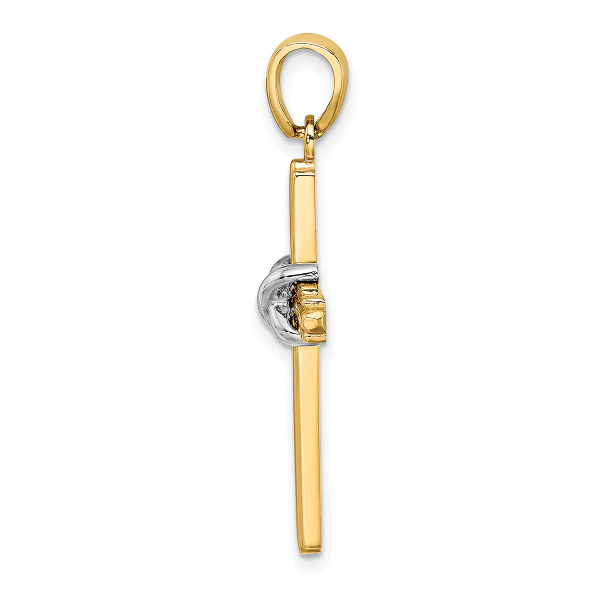 14K Two-tone X Center Charm-K9738