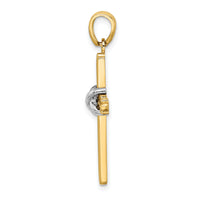 14K Two-tone X Center Charm-K9738