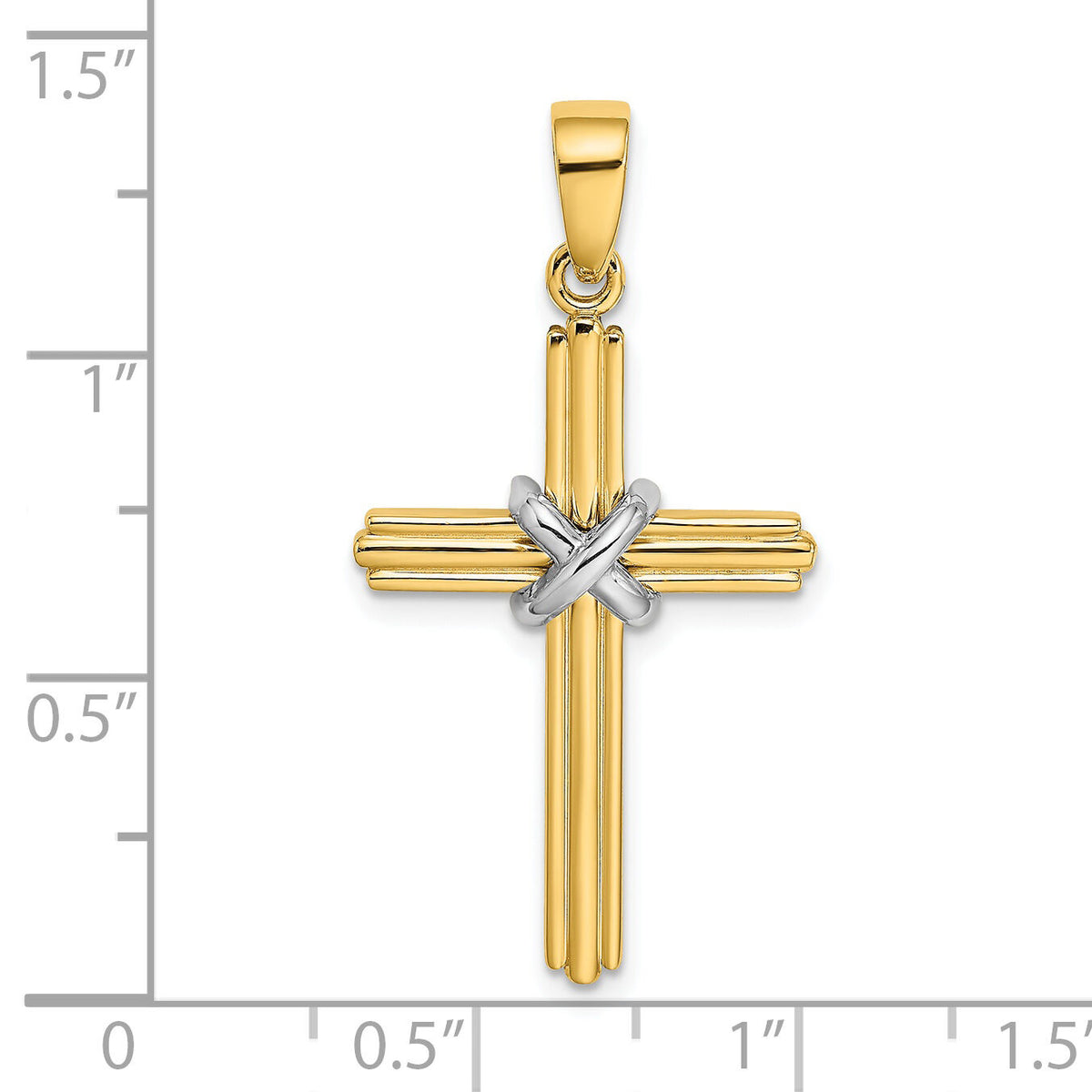 14K Two-tone X Center Charm-K9738
