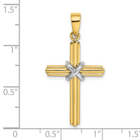 14K Two-tone X Center Charm-K9738