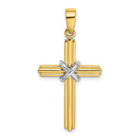 14K Two-tone X Center Charm-K9738