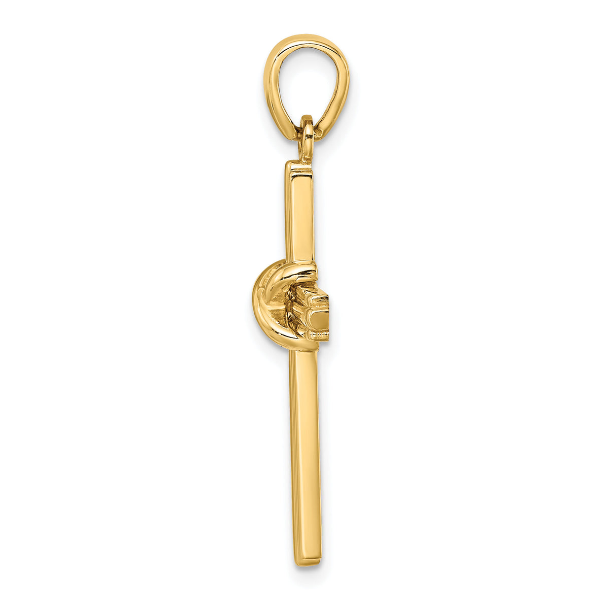 14K Polished  X  Center Cross Charm-K9739