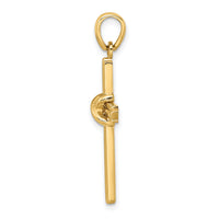 14K Polished  X  Center Cross Charm-K9739