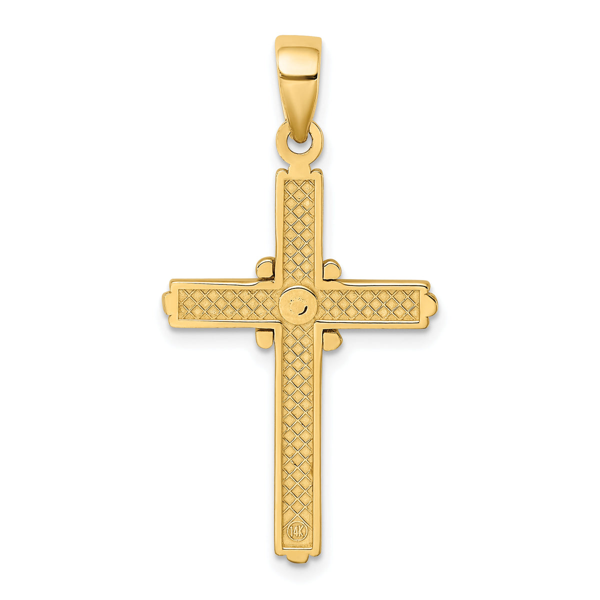 14K Polished  X  Center Cross Charm-K9739