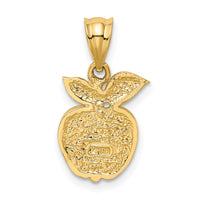 14k Polished Red Enameled Apple Pendant-K974