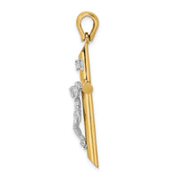 14K Two-tone Polished Crucifix Charm-K9741
