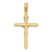14K Two-tone Polished Crucifix Charm-K9741