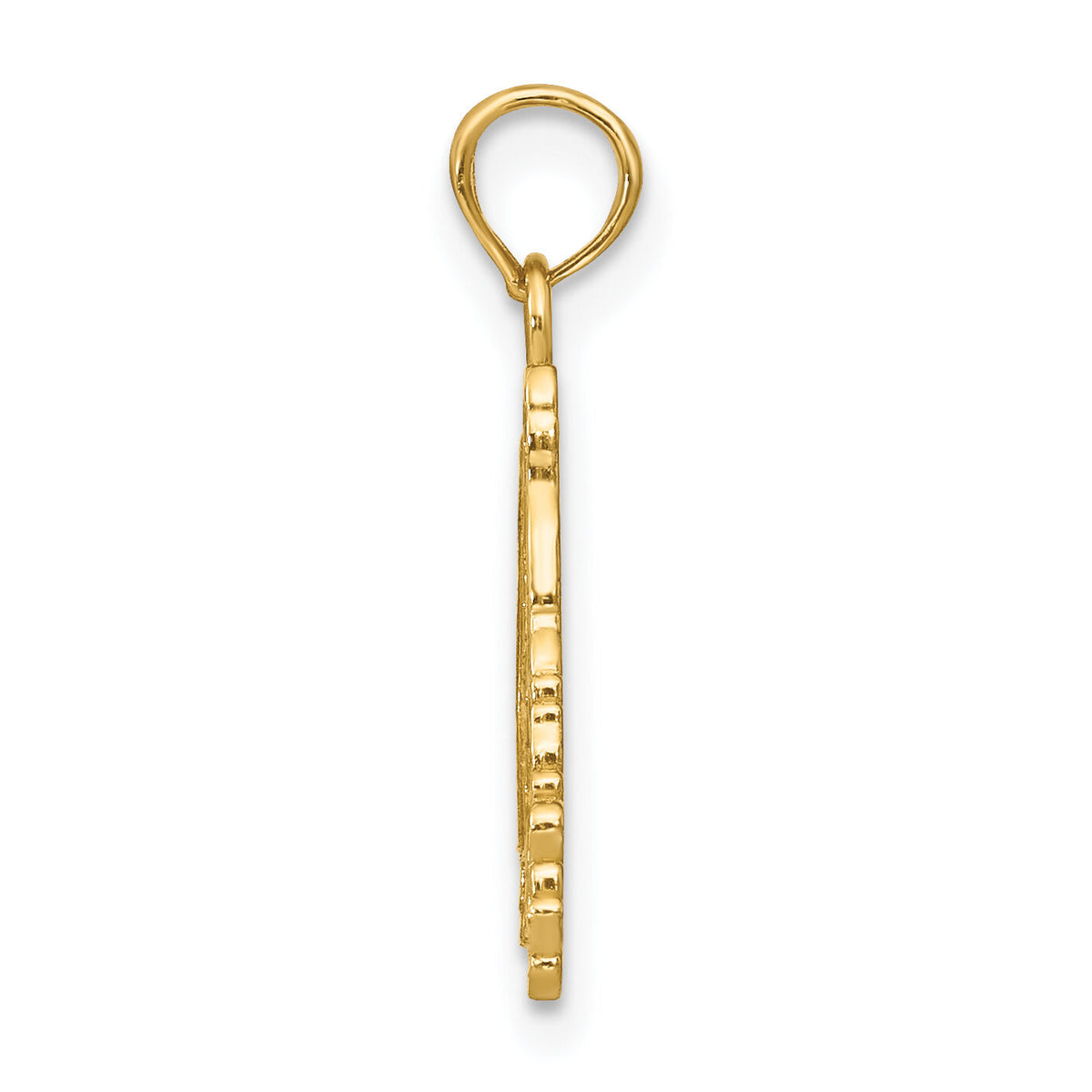 14K Textured Flat Santa Face Charm-K9749