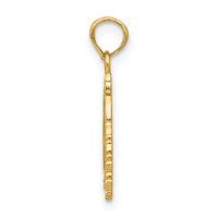 14K Textured Flat Santa Face Charm-K9749