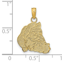 14K Textured Flat Santa Face Charm-K9749