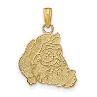 14K Textured Flat Santa Face Charm-K9749