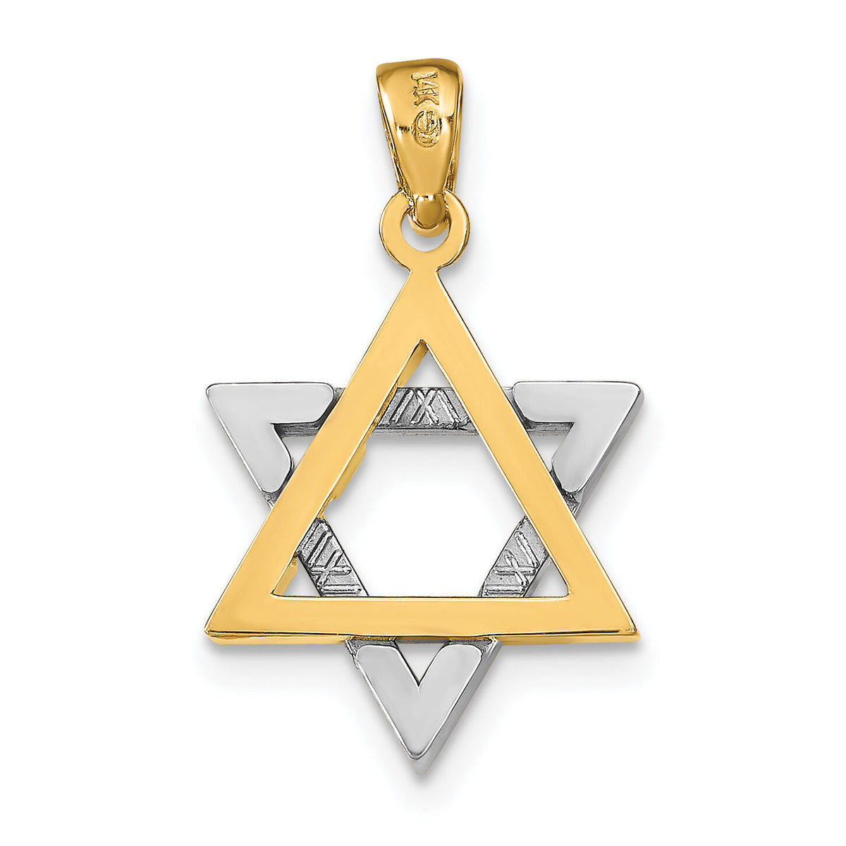 14K Two-Tone Star Of David Charm-K9752
