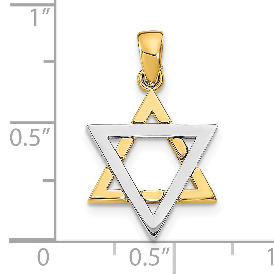 14K Two-Tone Star Of David Charm-K9752