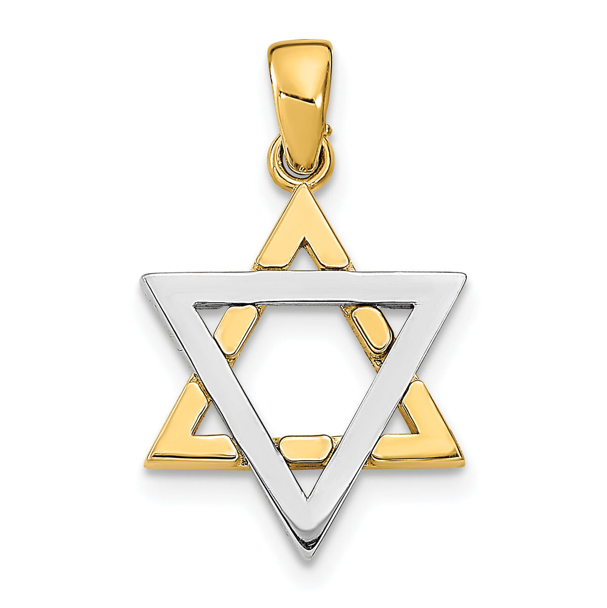 14K Two-Tone Star Of David Charm-K9752