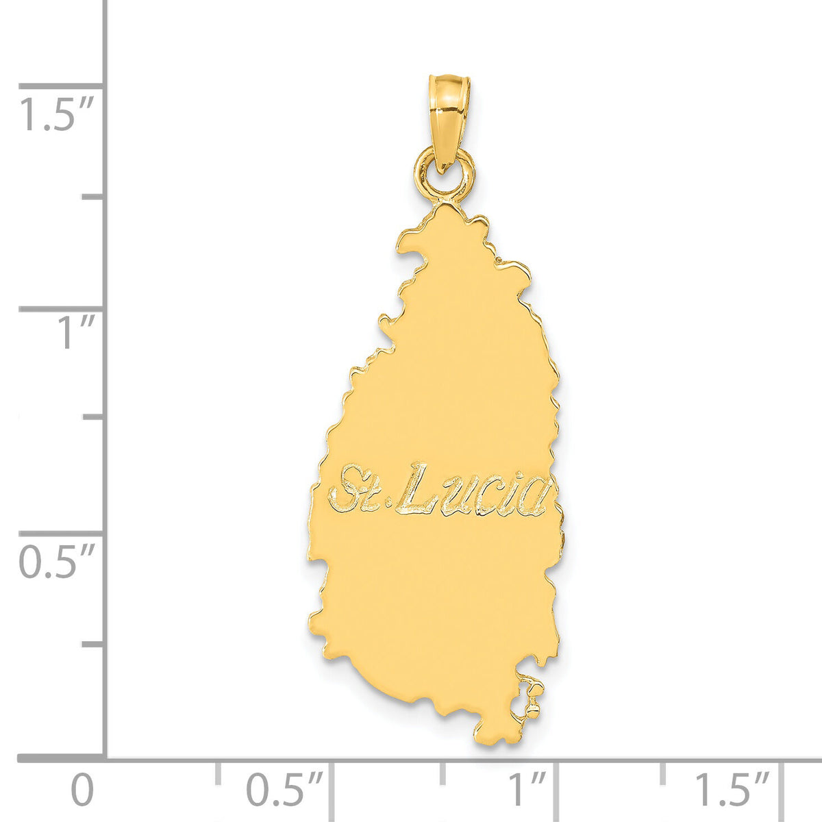 14k ST. LUCIA Island Map Pendant-K9755
