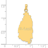 14k ST. LUCIA Island Map Pendant-K9755