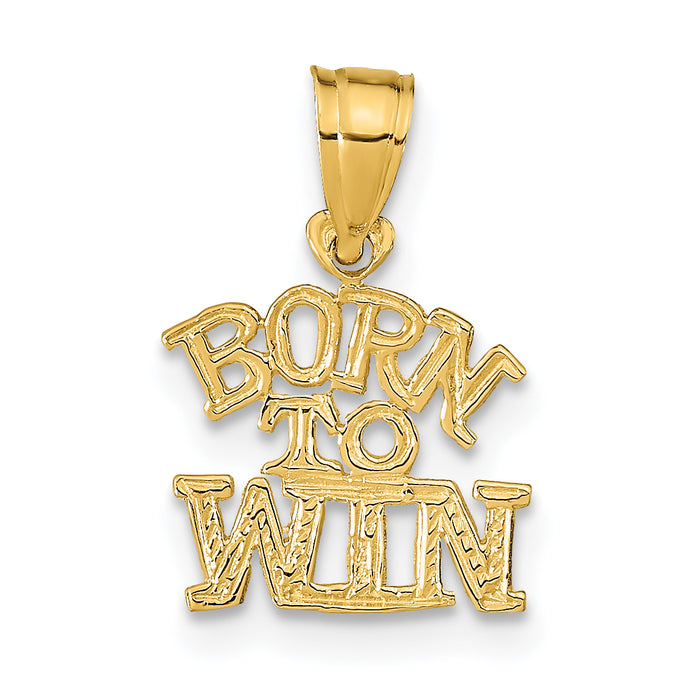 14K BORN TO WIN Pendant-K9758