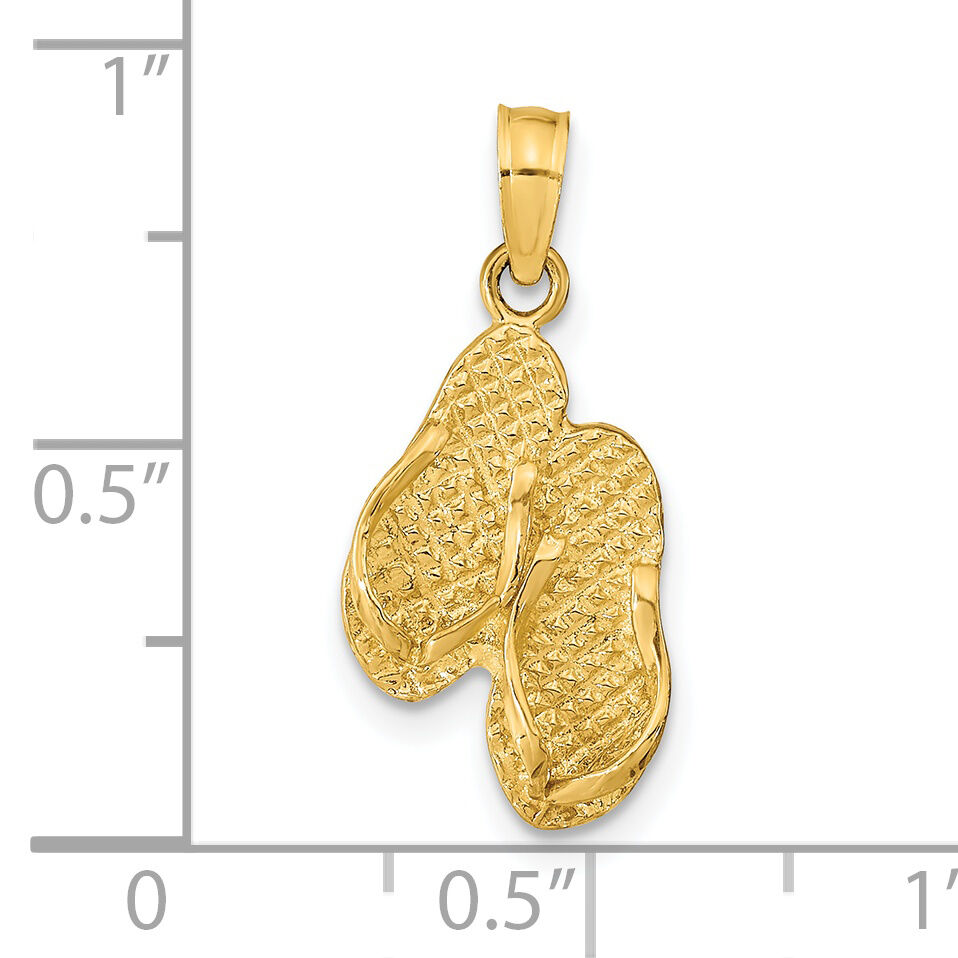 14K ST. GEORGE ISLAND Reversible Flip Flops Pendant-K9764