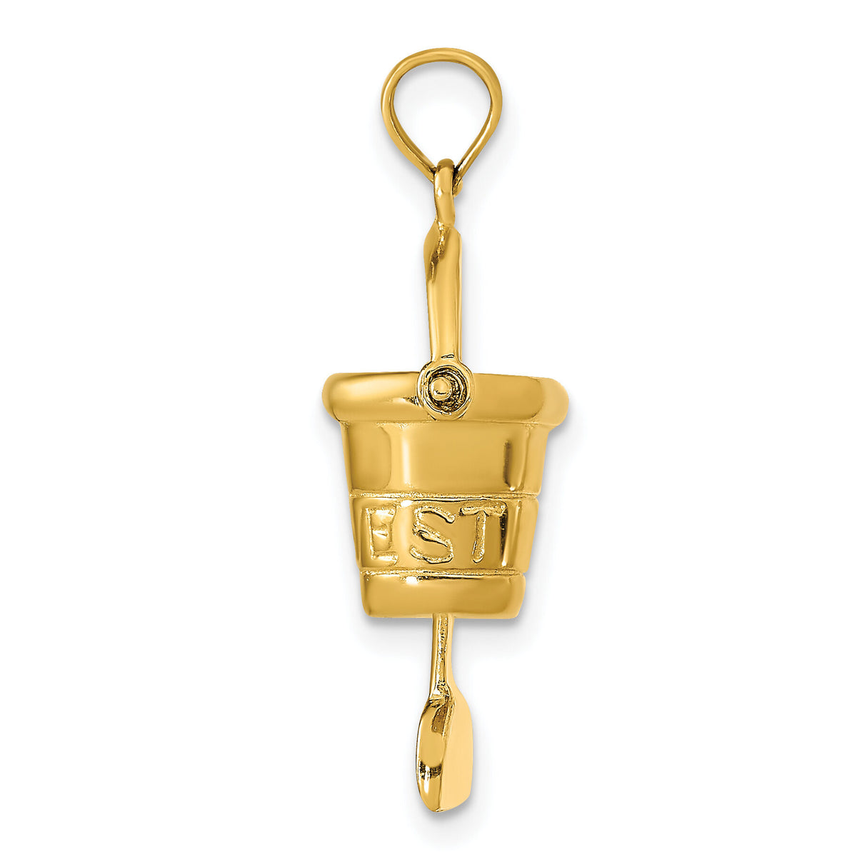 14K  3D KEY WEST Pail and Shovel Pendant-K9772