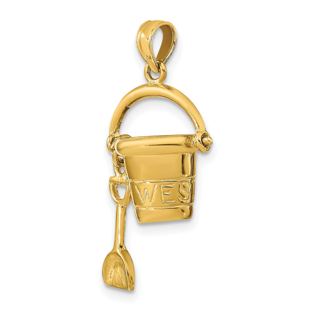 14K  3D KEY WEST Pail and Shovel Pendant-K9772