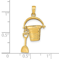 14K  3D KEY WEST Pail and Shovel Pendant-K9772