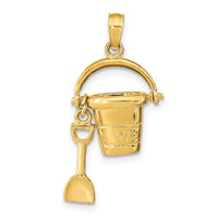 14K  3D KEY WEST Pail and Shovel Pendant-K9772