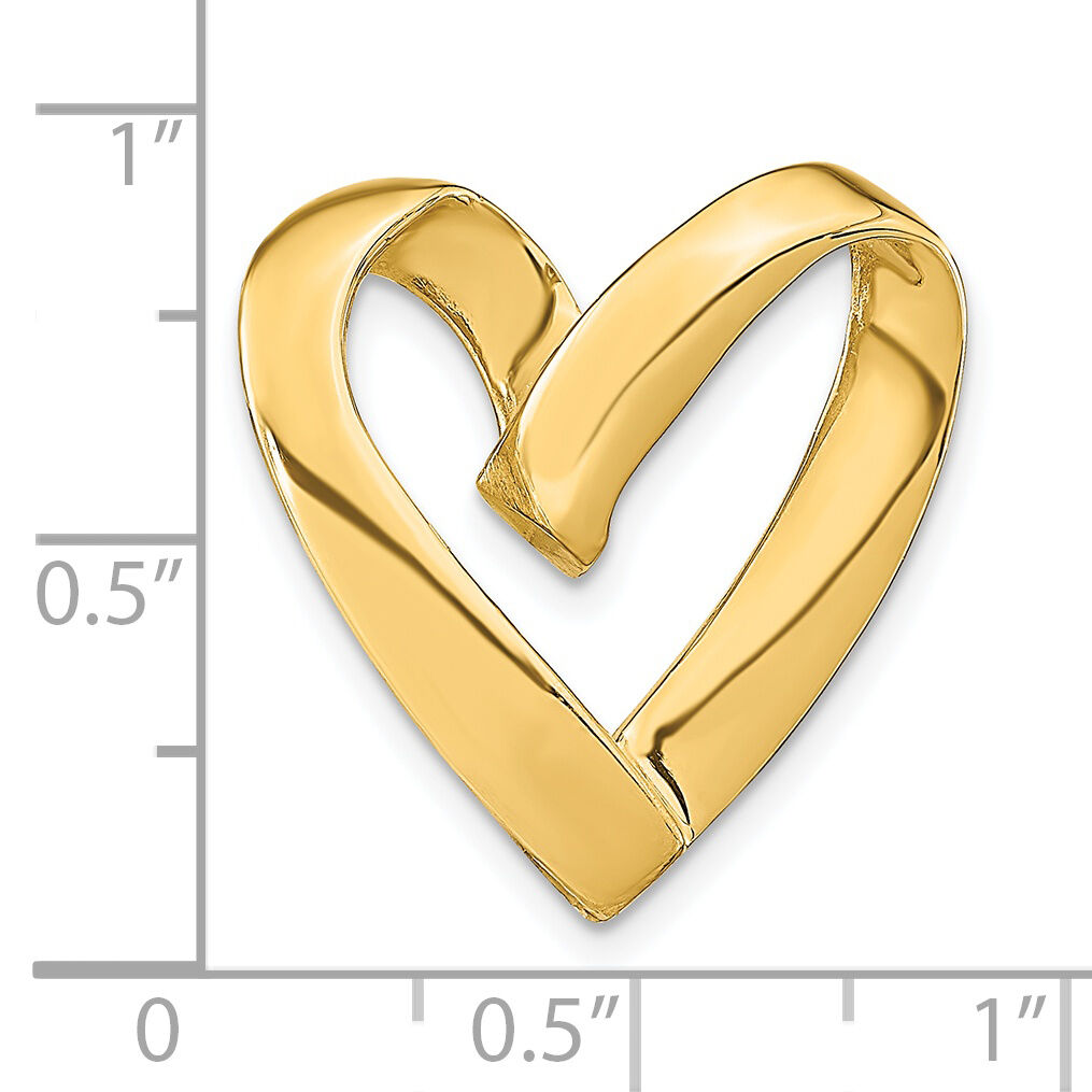 14K Polished Heart Slide-K9774