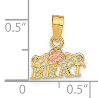 14K Rose and Yellow Gold BRAT Pendant-K9776