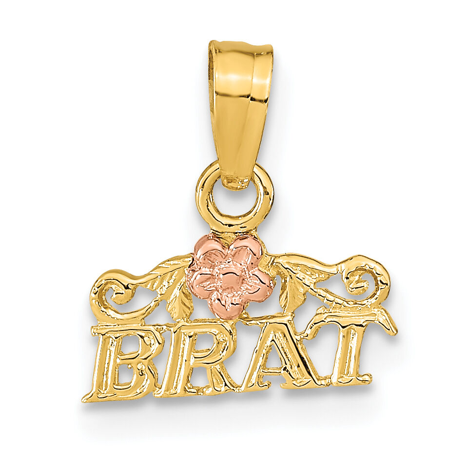14K Rose and Yellow Gold BRAT Pendant-K9776