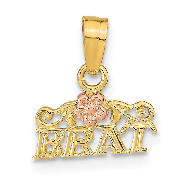 14K Rose and Yellow Gold BRAT Pendant-K9776