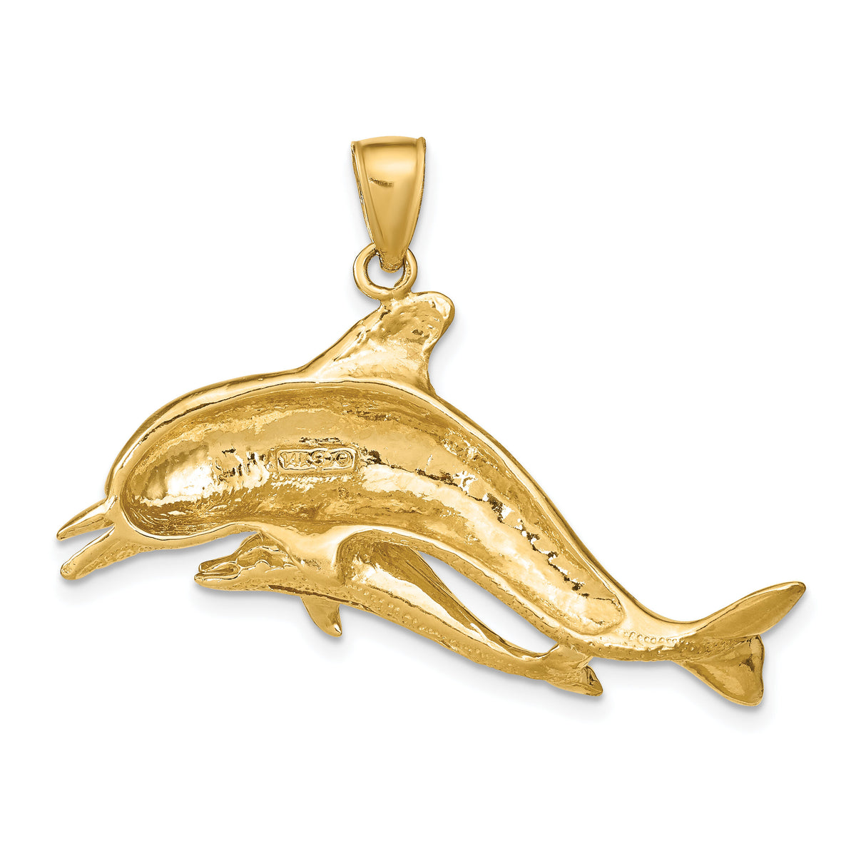 14k Dolphins Pendant-K9777