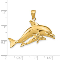 14k Dolphins Pendant-K9777