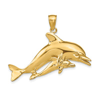 14k Dolphins Pendant-K9777