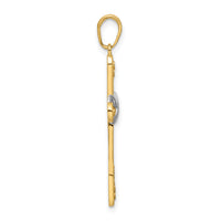 14K w/Rhodium D/C Cross & Infinity Pendant-K9786