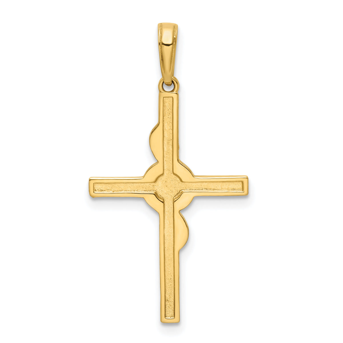 14K w/Rhodium D/C Cross Pendant-K9787