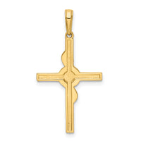 14K w/Rhodium D/C Cross Pendant-K9787