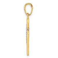 14K w/Rhodium D/C Cross Pendant-K9788