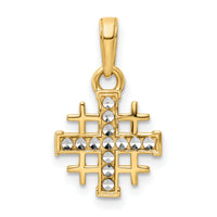 14K w/Rhodium D/C Jerusalem Cross Pendant-K9795