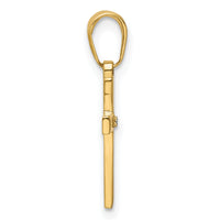 14K w/Rhodium D/C Cross Pendant-K9796