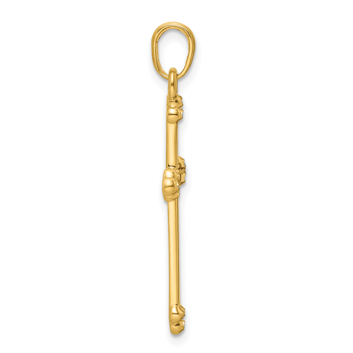 14K w/Rhodium D/C Cross Pendant-K9798
