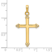 14K w/Rhodium D/C Cross Pendant-K9798