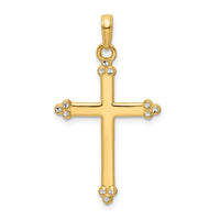 14K w/Rhodium D/C Cross Pendant-K9798