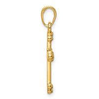 14K w/Rhodium D/C Cross Pendant-K9799